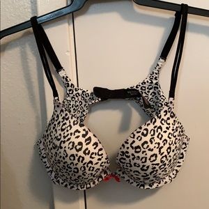VS Push-up Bra 36 B - Black & White Leopard Print